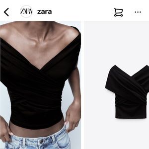 Zara Wrap Top, black, M fits like XS, never worn